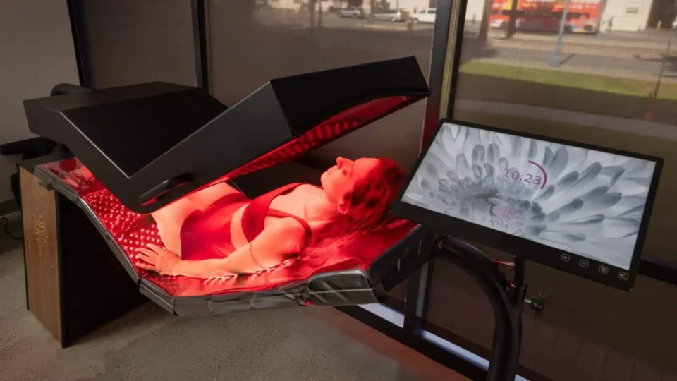 Dahlia full-body red light therapy bed at TruSpine North Waterfront, San Francisco